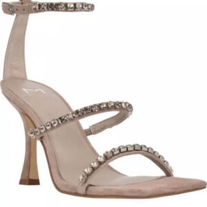 Marc Fisher LTD. Dizziness Embellished Strappy High Heel Sandals Size:8
